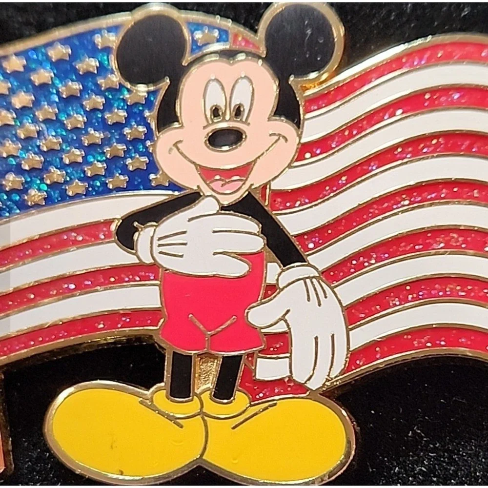 Disney Pin Old Glory Mickey Mouse American Flag Patriotic JUMBO LE‎ 125 70736 DS